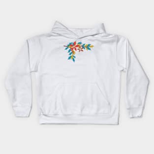 Cute Holly Poinsettia Branch Kids Hoodie